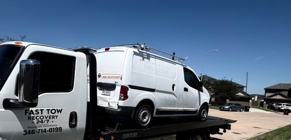 Professional flatbed tow truck transport
